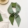 Green Small Silk Scarf Women's Hair Small Scarf Tie Cravat