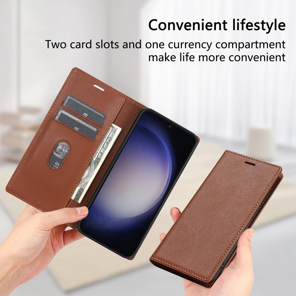 BKS-001 For Samsung Galaxy A35 5G Magnetic Case PU Leather+TPU Card Holder Phone Cover