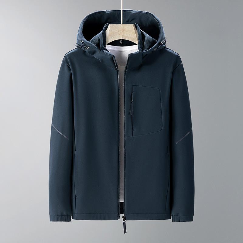Autumn Men's Outdoor Soft Shell Windproof Water-proof Jacket Removable Hooded High Quality Casual Jacket