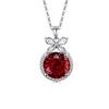 Fine Silver Nera Pink Cushion Solitaire Pendant Chain Diamond Rhodium 14K Gold Plating Platinum Religious Style Rose