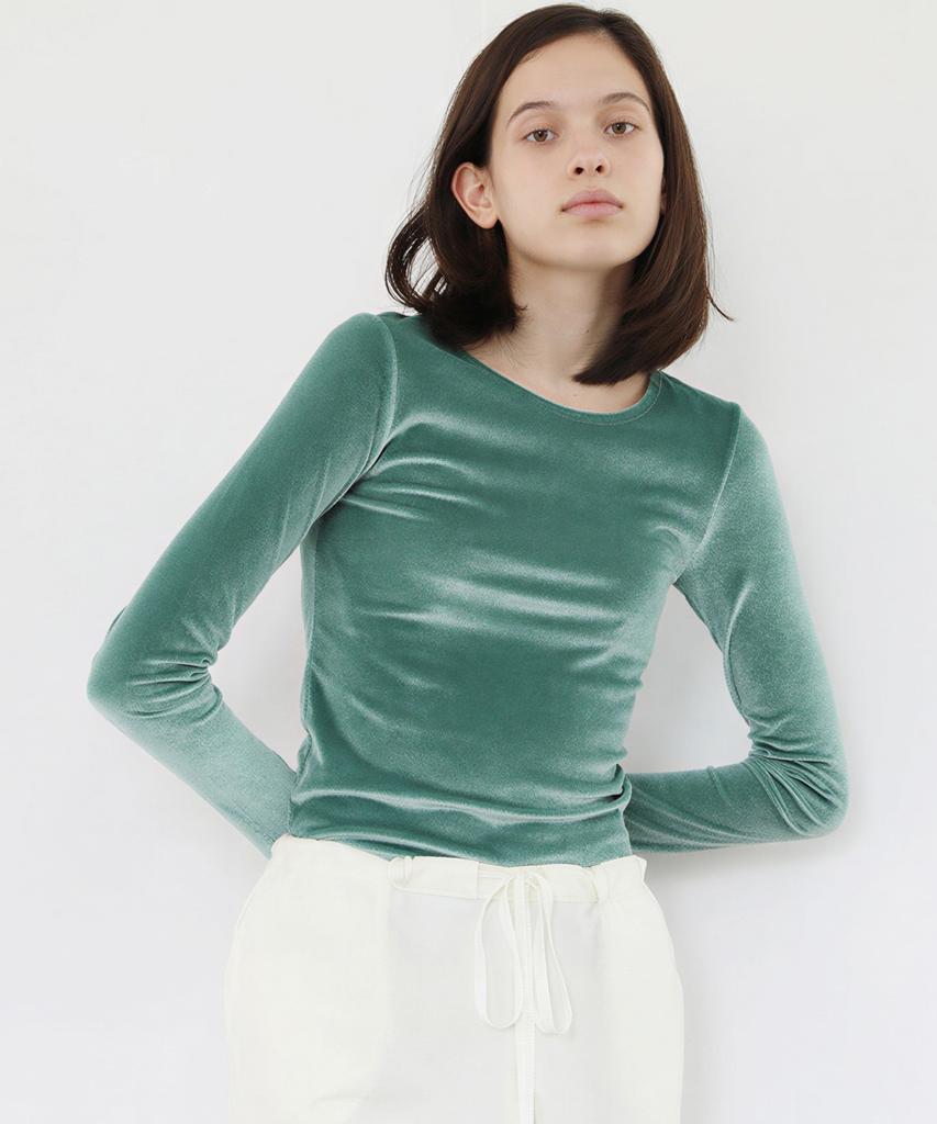 Вельветовый топ с длинным рукавом Peulmo [Слоновая кость]