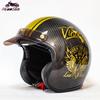 Ретро мотоциклетный шлем из углеродного волокна с визором для езды на круизере, скутере и мопеде