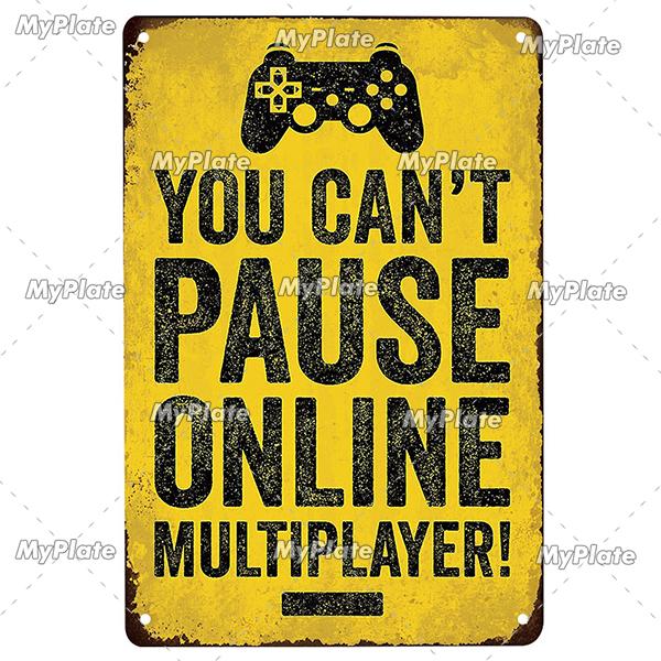 [MyPlate] Game Metal Sign Retro Sign Tin Sign Indoor Party Sign Pub Club Plate Bar Sign Pub Club Plate Summer Home Decor