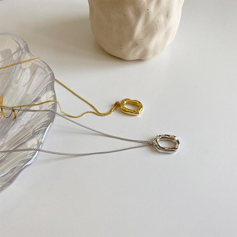 925 Sterling Silver Lrregular Pendant Necklace for Women Retro Minimalist Clavicle Chain Necklace Jewelry Accessories