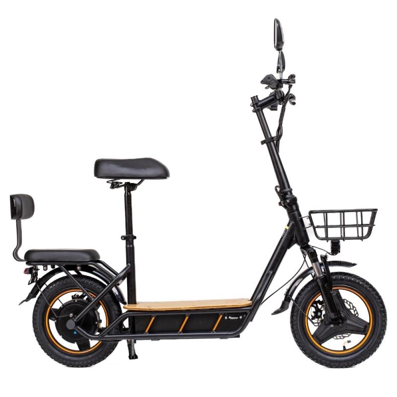 Электросамокат KuKirin C1 Pro 500 Вт, аккумулятор 48 В, 26 Ач, 14-дюймовый электросамокат с задним сиденьем и передней корзиной для хранения вещей, педали из цельного дерева