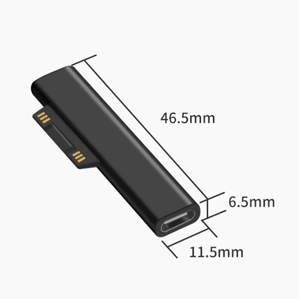 15V/3A USB C Type C Female Adapter for Microsoft Surface Pro 3 4 5 6 Go Surface Book 1 2 3 PD Fast Charging Plug Converter
