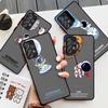 Cute Cartoon Astronaut Matte Case For Samsung Galaxy A52 A12 A51 A32 A21s A71 A32 5G A12 A22 A53 A70 A50 A30 Hard Phone Shell
