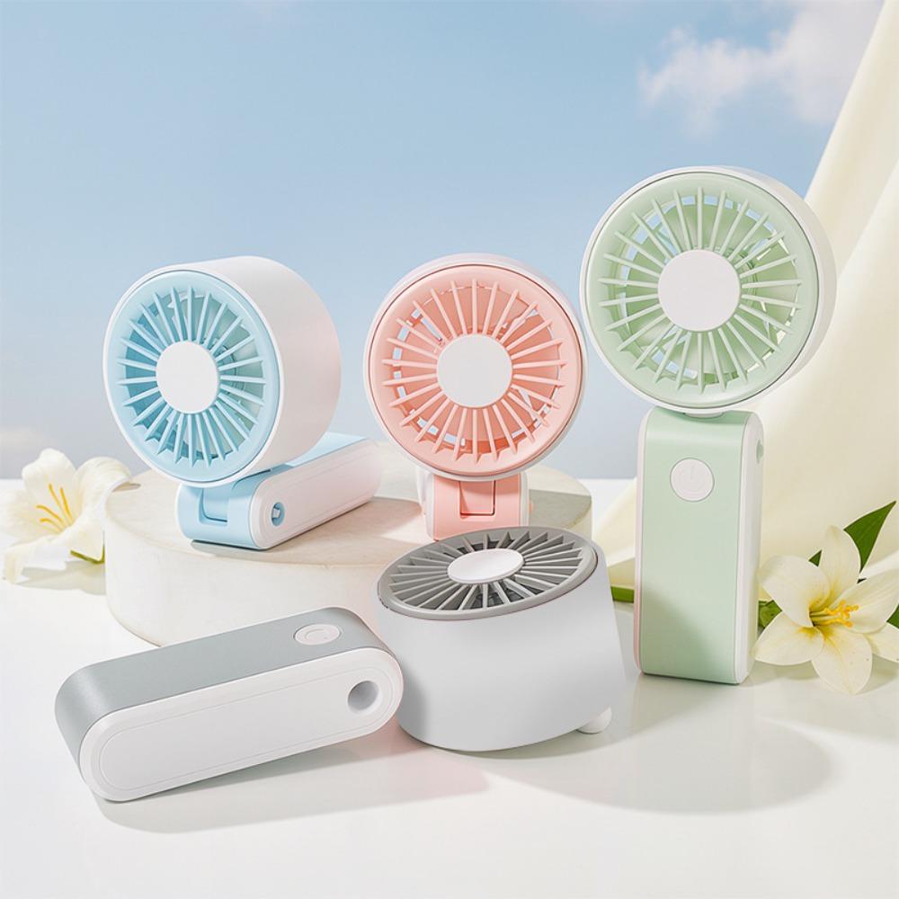 3 Speeds Portable Electric Fan Foldable Neck Hanging Small Fan for 3.7V500MAh Desktop Use