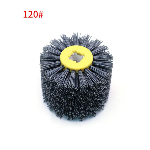120*100*19mm Multi Grit Abrasive Wire Drawing Tool Nylon Wire Drawing Wheel Abrasive Wire Brush for Wood Furniture Polishing