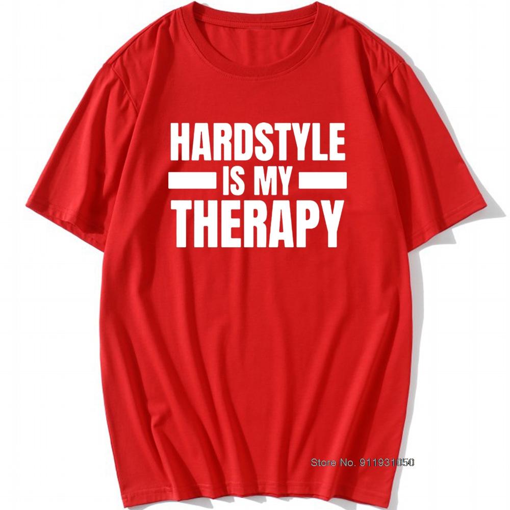 Крутая футболка Hardstyle Is My Therapy Мужская с круглым вырезом Музыка Хардкор Танцы DJ Вечеринка Футболка для мужчин Винтажный Хип-хоп