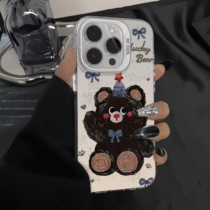Новый милый мишка подходит для чехла для мобильного телефона iphone17 Apple 15promax/16 противоударного 13pro12mini.