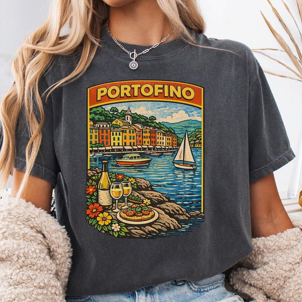 Portofino comfort colors T-shirt, Portofino Italy T Shirt, Italian Riviera Tee, Portofino Travel Shirt, Italy Souvenir Gift, Coastal Village