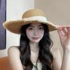 Women's Spring and Summer Korean Style Versatile Lace Straw Hat Beach Vacation Outing Fresh Sun Protection Sunshade Foldable Wide Brim Hat
