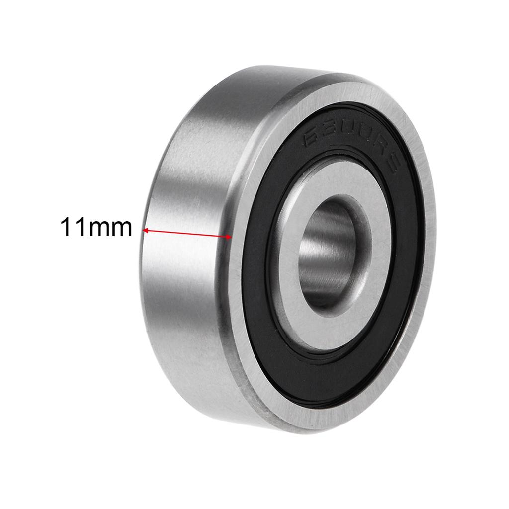 Motoforti 6300-2RS Deep Groove Ball Bearings Z2 10mm x 35mm x 11mm Double Shielded Carbon Steel