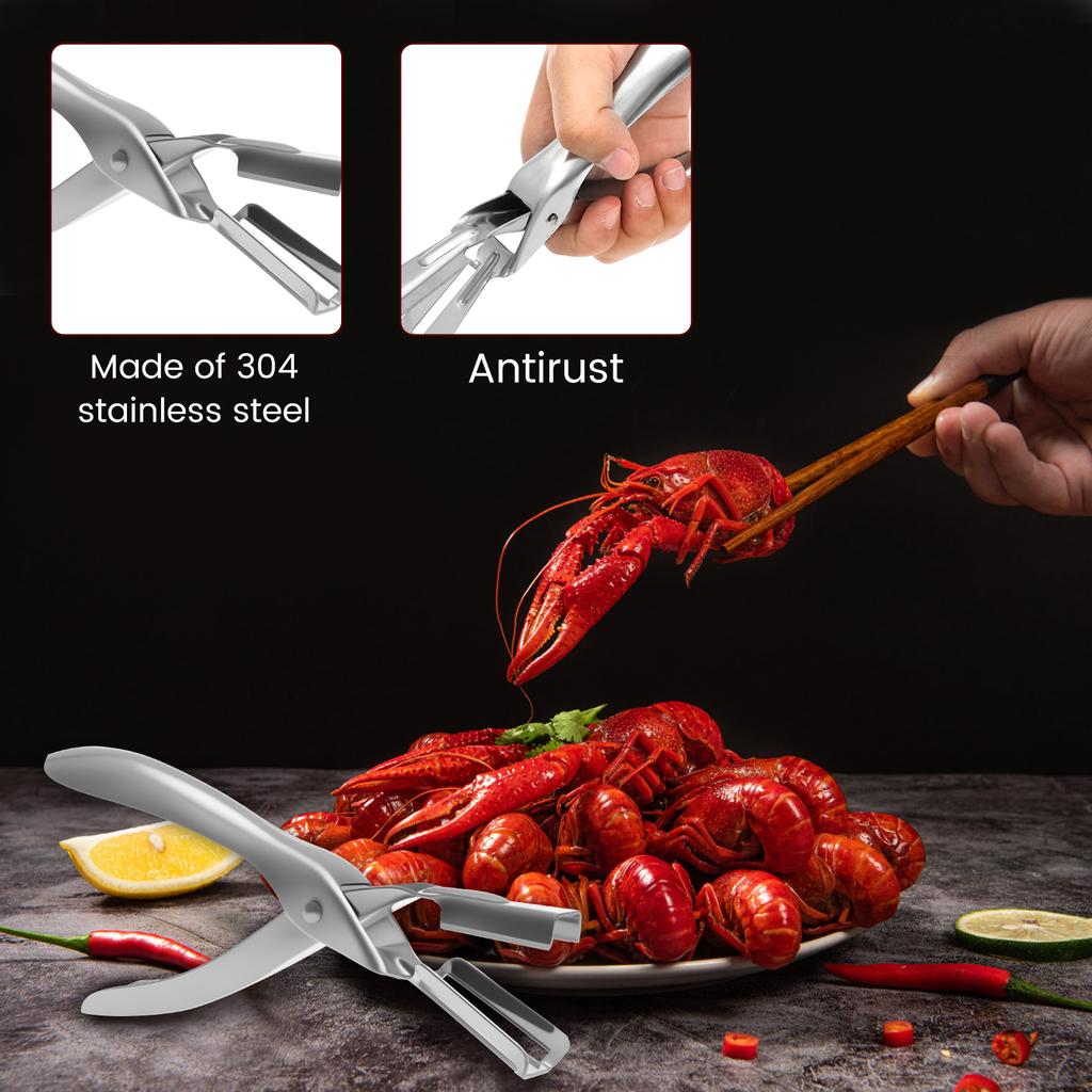 3 Pcs Crawfish Peeler Stainless Steel Crawfish Sheller Tool Efficient Crayfish Peeler for Home Gathering Holiday Seafood Party
