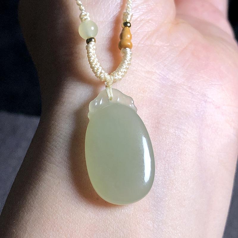 Подвеска-шарм из нефрита Хэтянь Пи Сю - Ожерелье из камня цинбай для пар