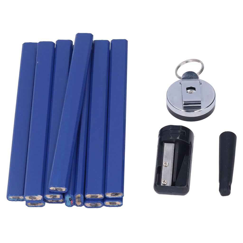 Набор 7-дюймовых плотницких карандашей с точилкой, плоский восьмиугольный карандаш для работы по дереву, карандаш для маркировки по дереву