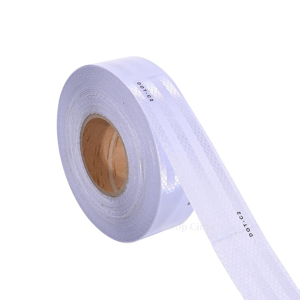 5 см*10 м ПЭТ белые светоотражающие наклейки водонепроницаемая светоотражающая пленка самоклеящаяся дорожная предупреждающая светоотражающая лента для грузовика