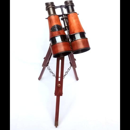 Винтажный Антикварный Бинокль ЛОНДОН Морской Подзорная труба с Деревянным Штативом