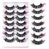 7 Pairs Bat Colorful Eyelashes Dramatic Colored False Eyelashes Women