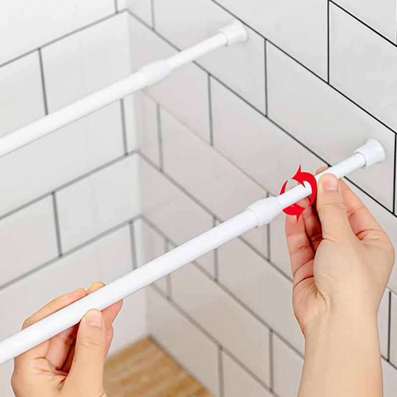 Регулируемый карниз 30-90 см с пружинным механизмом, выдвижные телескопические штанги для ванной комнаты, душевой штанги, без сверления, подвесные штанги