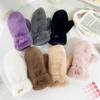 Plush Thicken Wither Warm Cashmere Gloves Imitation Rabbit Fur Women Girls Gloves Windproof Soft Full Fingers Mittens Gloves