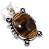 Подарочный кулон ручной работы из стерлингового серебра 925 пробы с натуральным тигровым глазом размером 2,05 дюйма D4a03