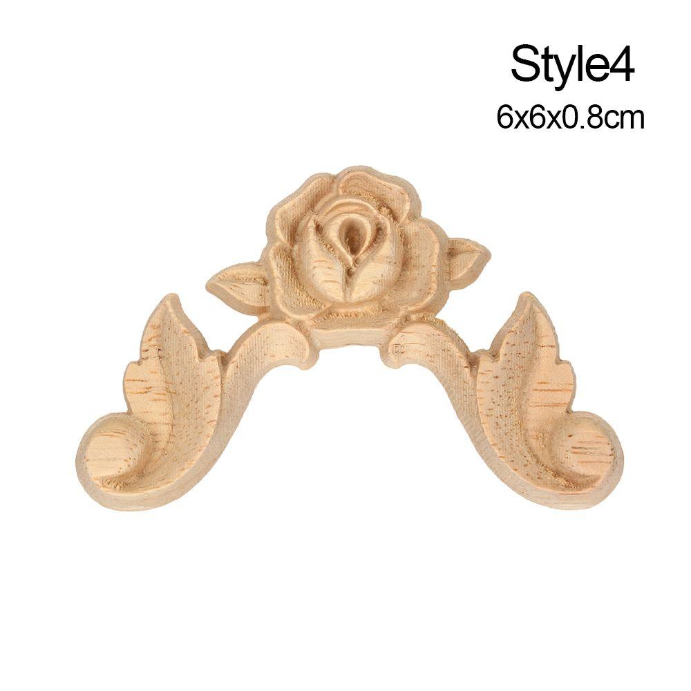 Наклейки Аппликации Аппликация из цельного дерева Угловой цветок Резьба по дереву Мебельная наклейка Деревянная аппликация