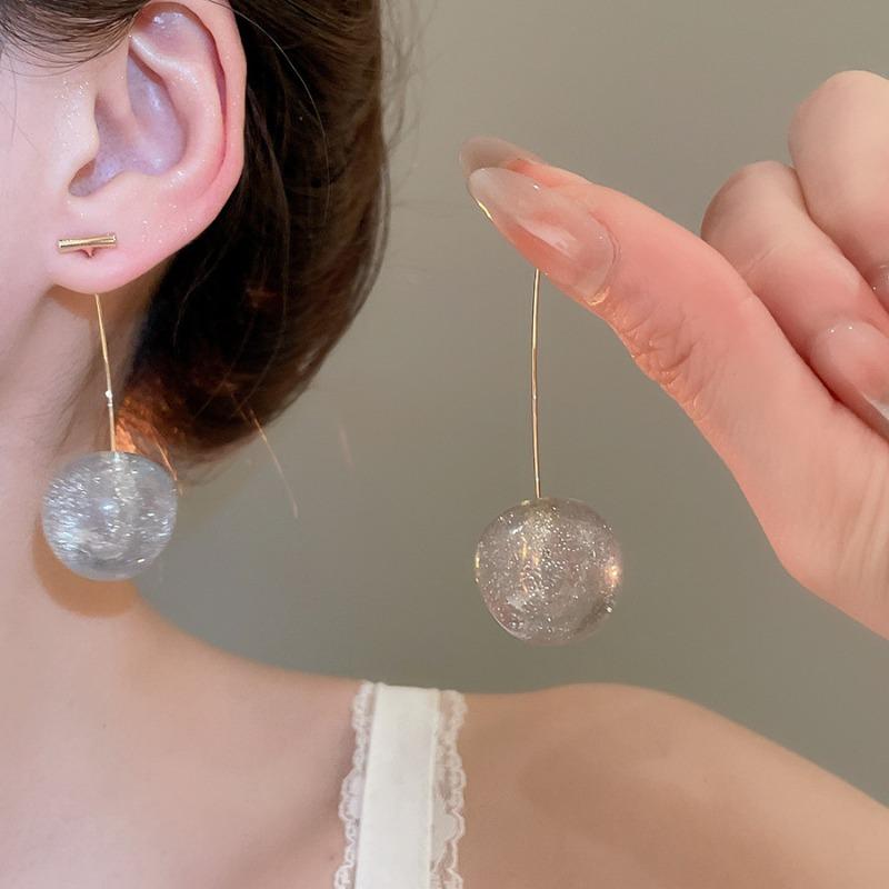 Cute Red Transparent Acrylic Resin Cherry Long Dangle Earrings For Women Gift