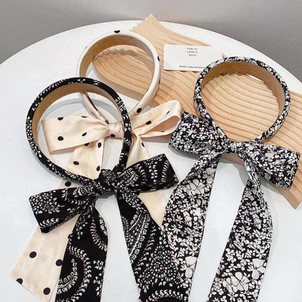 Краниальный Верхний Летний Ленточный Губчатый Обруч для Волос Шелк Шарф Повязка на Голову Корейские Резинки для Волос Женский Обруч для Волос