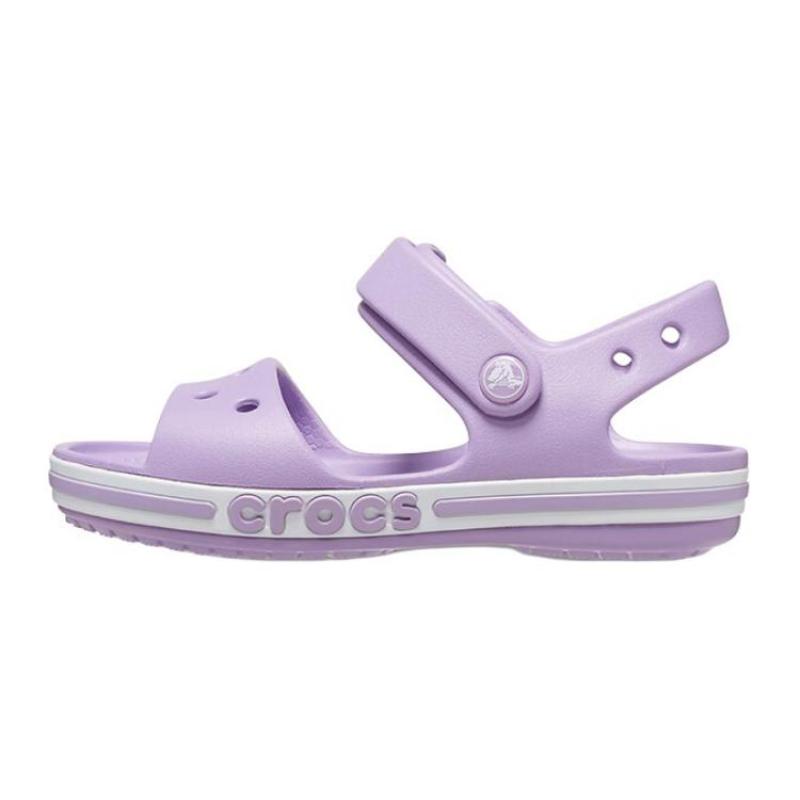 Crocs EVA Модные шлепанцы с открытым носком Детские сандалии Фиолетовая детская модель