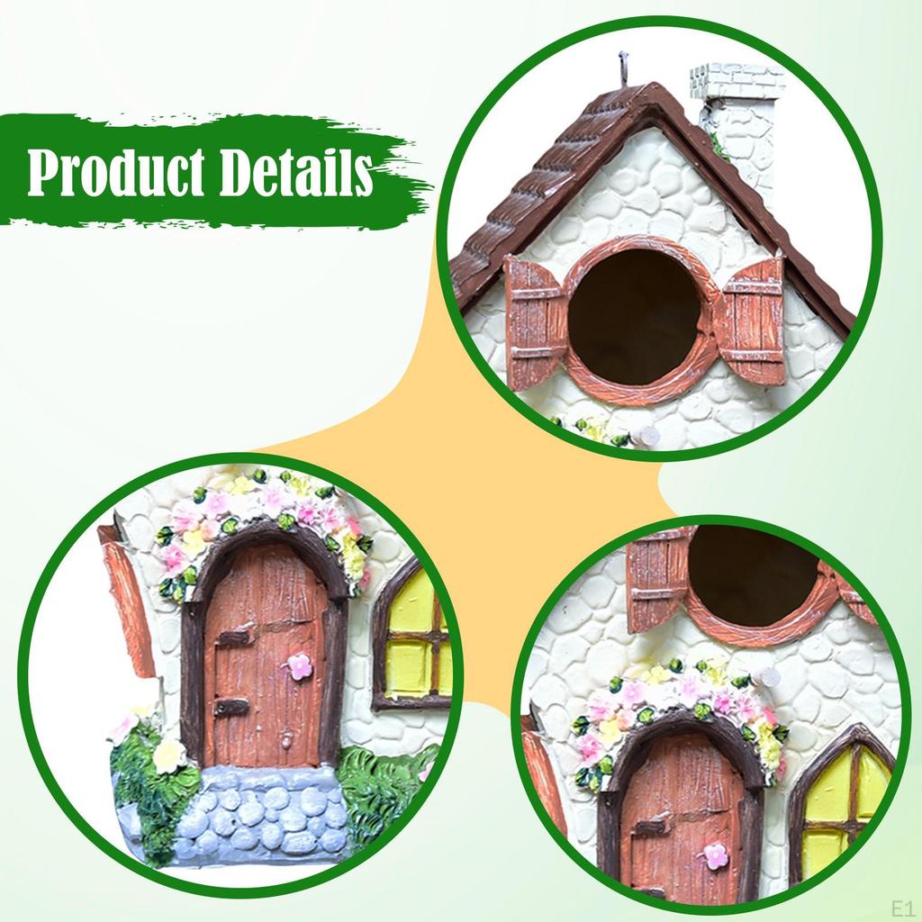 Подвесной скворечник для улицы, украшение для сада, декоративный скворечник, деревенская, оригинальная смоляная хижина