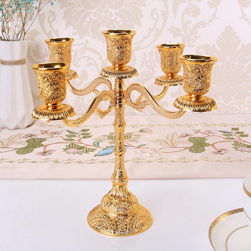 European Style Wedding Candelabra: 5-Head, 3-Head Candle Holder for Dining Table, Candlelight Dinner, Home, Hotel Decoration Ornaments.