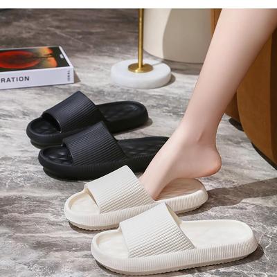 Женские шлепанцы на толстой подошве Cloud-Step: Тихий, Прочный, Летний Комфорт для Пар Дома и в Ванной.