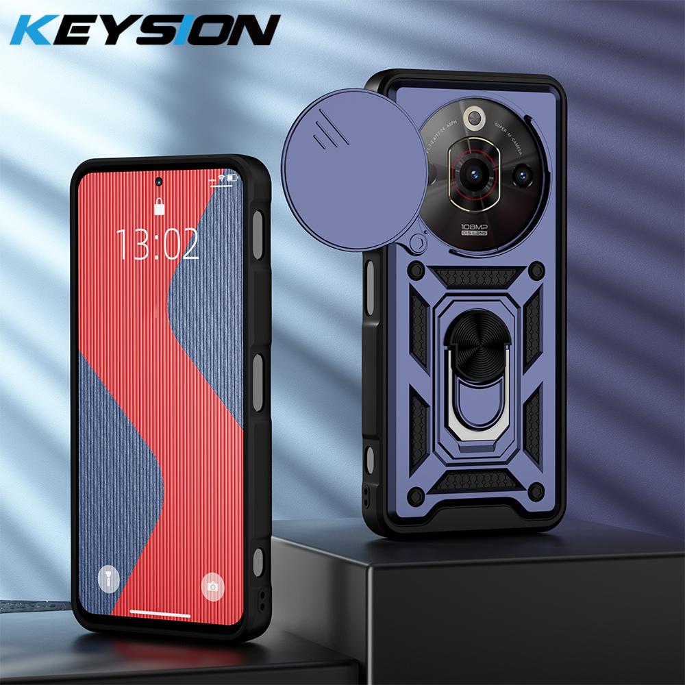 KEYSION Противоударный чехол для ZTE nubia Focus Pro 5G со сдвижной камерой, защитное кольцо для объектива, подставка, чехол для телефона для nubia Focus Pro 5G