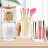 1PC Acrylic Storage Box Bathroom Jar Makeup Organizer Cotton Round Pad Holder Cotton Swab Box Qtip Holder Dispenser with Bamboo Lid