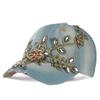 Rhinestone Women's Hat Sun Hat Golden Flowers Diamond-studded Baseball Caps Cowboy Hat Cap