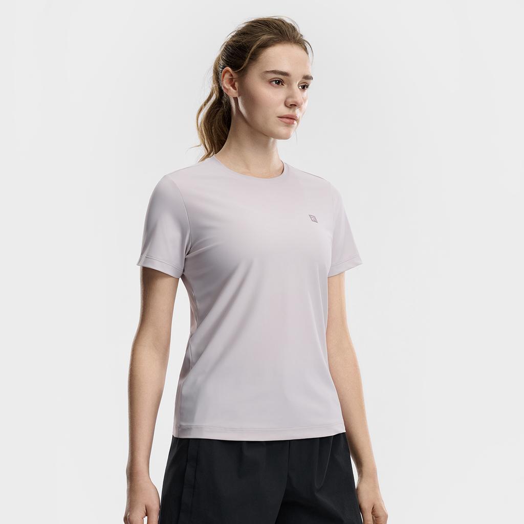 Fila Фитнес Классический Минималистичный Базовый Однотонный Дышащий Короткий Рукав Футболка Женские топы Облачно-серый A51W621104FGY
