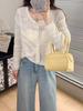 Sunscreen knitted cardigan women's summer new temperament soft waxy top short loose long-sleeved thin air-conditioned shirt