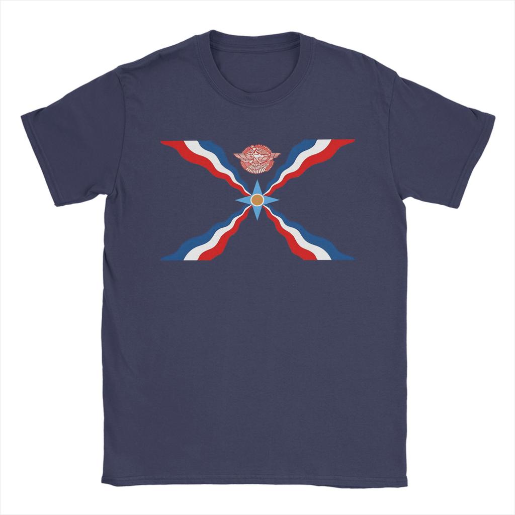 Assyrian Flag TShirts Men Crazy Cotton Tees O Neck Short Sleeve T Shirts Printed Clothing