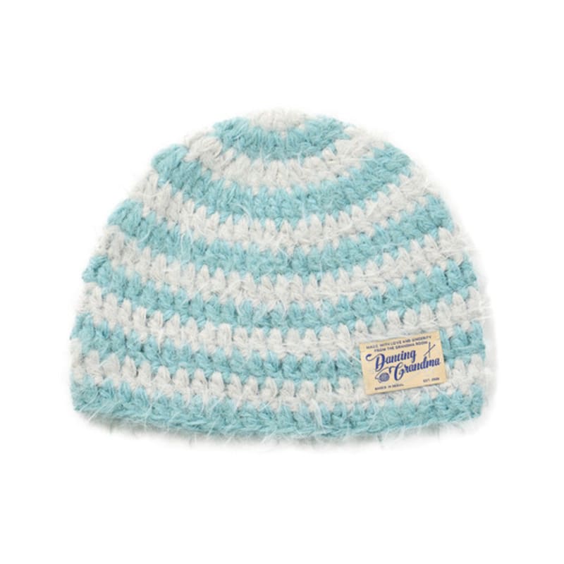 DANCING GRANDMA SOFT STRIPE BEANIE : CLOUD blue