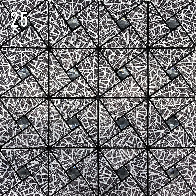 Наклейка на стену из металлической мозаики в европейском стиле, самоклеящаяся настенная плитка, фартук для гостиной, фон для телевизора, настенный декор, мозаичная палочка