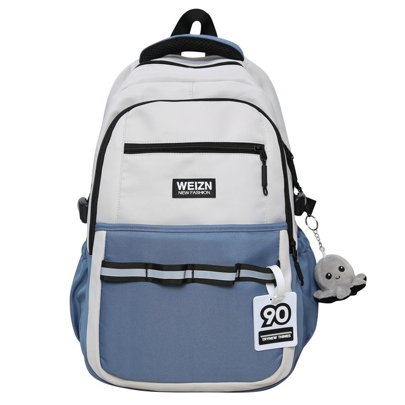 Мужской рюкзак с цветными блоками, женская дорожная сумка большой вместимости, многофункциональная студенческая школьная сумка для кампуса