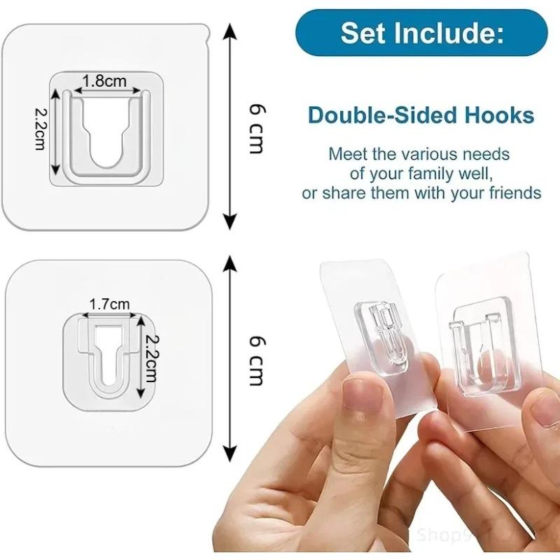 100/2 шт. двухсторонние самоклеящиеся настенные крючки невидимый бесследный карабин настенный держатель для хранения вещей ванная комната кухня спальня комплект крючков