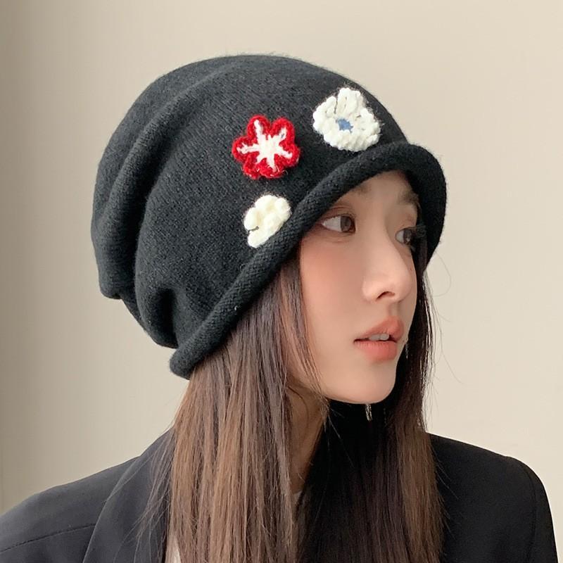 Womens Winter Warm Fuzzy Knit Slouchy Beanie Retro Face Slimming Cold Weather Hat