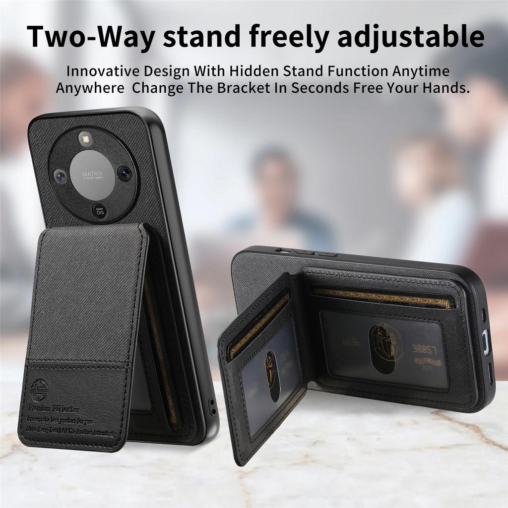 Чехол для телефона Honor Magic8 Lite 5G / X9d 5G / X70 5G Кожа с тканевой текстурой + ПК + ТПУ Чехол с держателем для карт с RFID-блокировкой