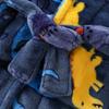 Kids Flannel Bathrobe Boys Girls Skin-friendly Soft and Comfortable Robe with Pockets