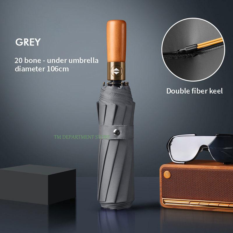 Ветрозащитный зонт с деревянной ручкой, полностью автоматический, большой, 3 складных, двойные ребра, защита от ультрафиолета, для путешествий, дождя, мужчин, женщин, подарок, 32 кости