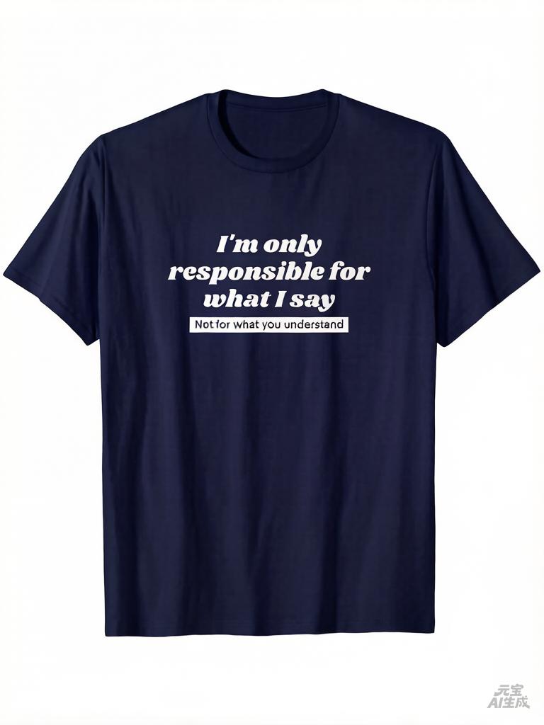 Unisex I Only Take Responsibility For My Words Funny Satirical Quote Crew Neck TShirt Casual Top