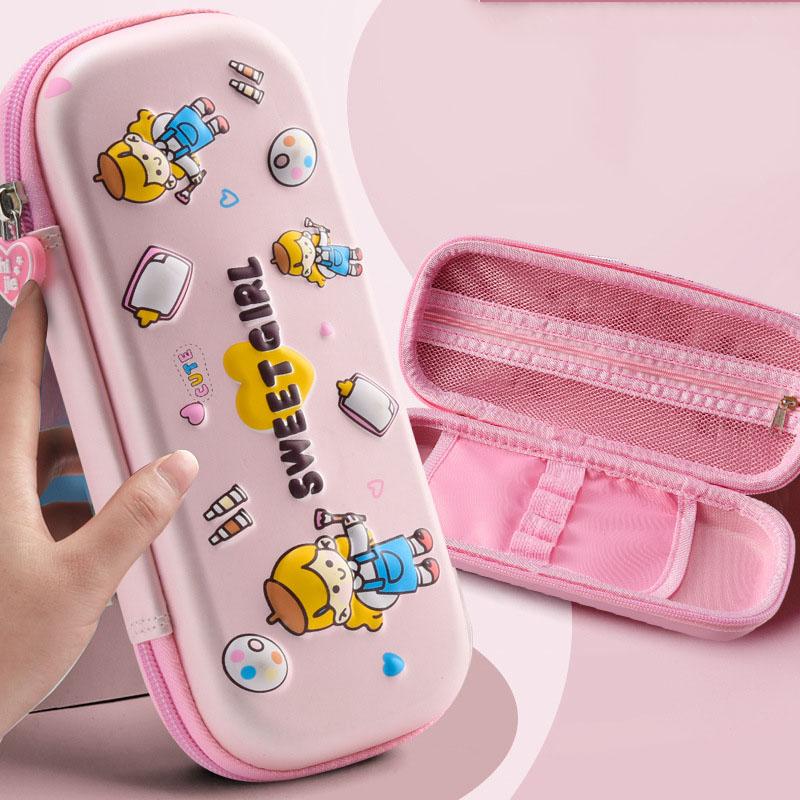 Cute Pencil Case, 3D Cartoon Printed Pencil Case Pen Bag, Zip Up Pen Holder for Girls and Boys